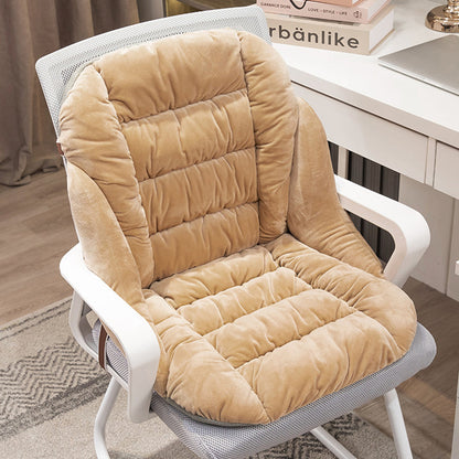 Backrest Seat Cushion with Ties High Back Seat Chair Pad for Office Gaming Chair Camel