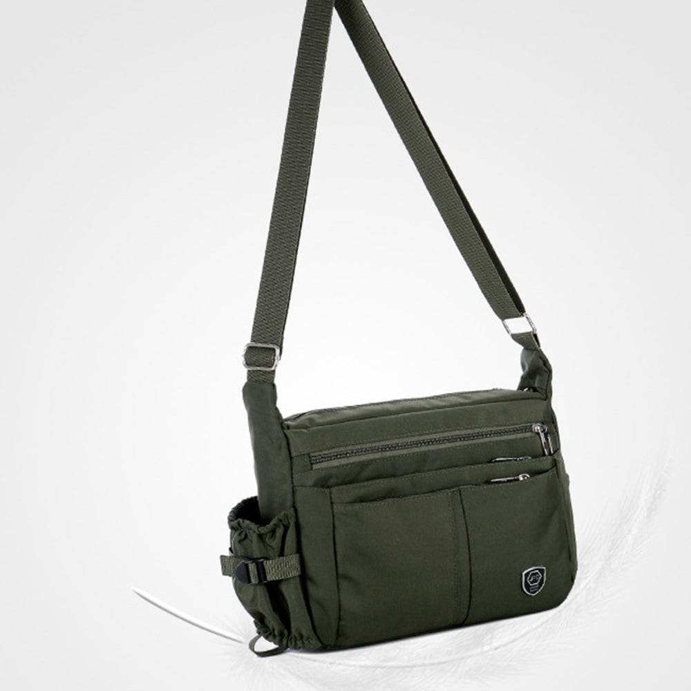Water-Resistant Messenger Bag for Men Lightweight Travel Crossbody Sling Bag-Green