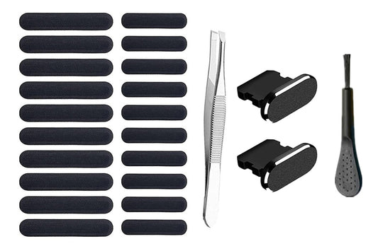 Phone Speaker Dustproof Stickers Protector Kit for iPhone-Black