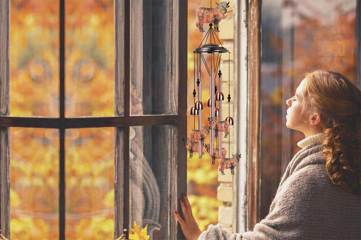 Wind Chime for Outside Patio Garden -Cow