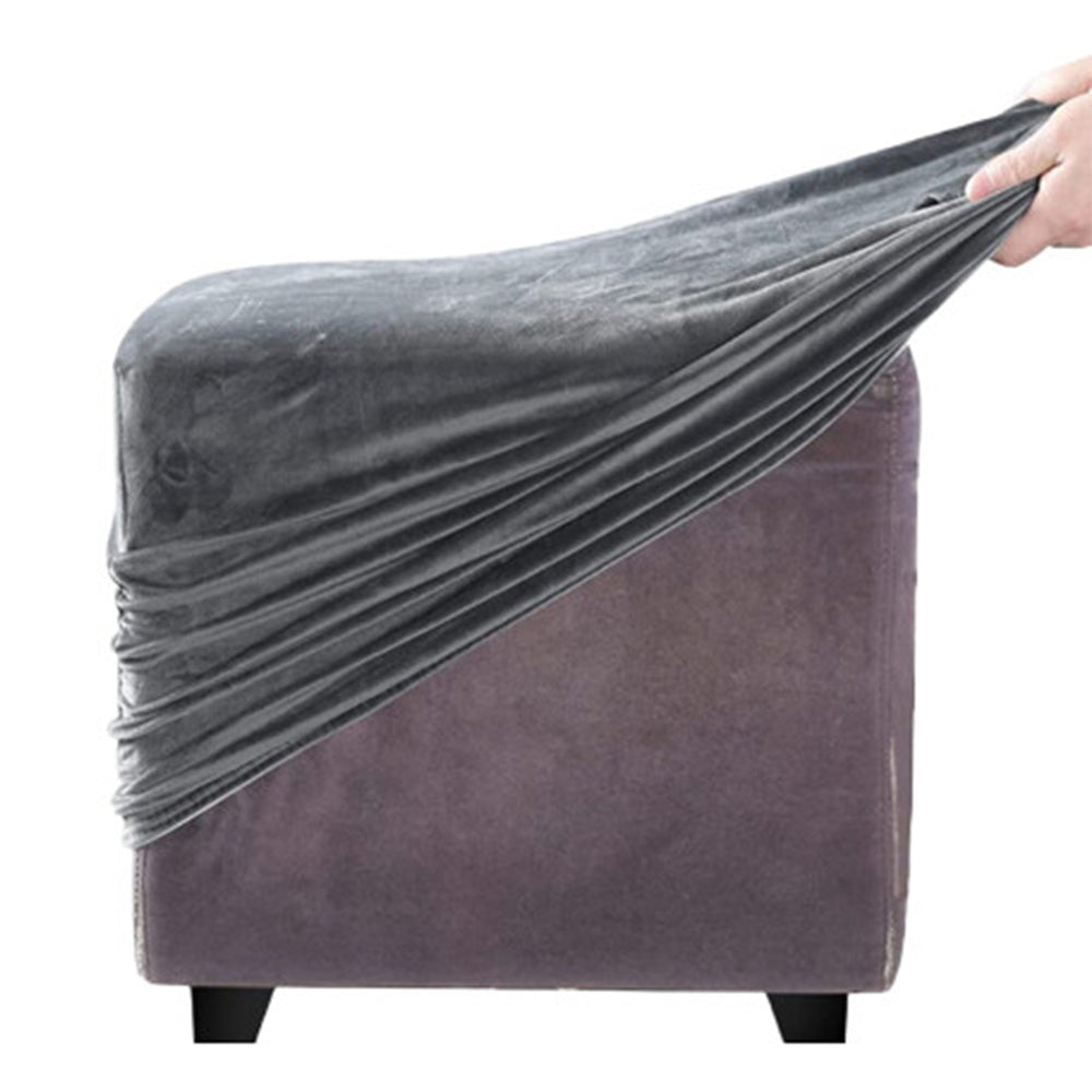 Square Ottoman Cover Stretch Slipcover Footstool Cover Gray S