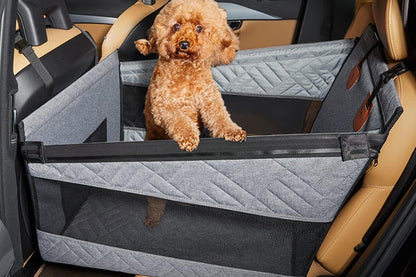 Dog Car Seat with Hard Bottom - Grey