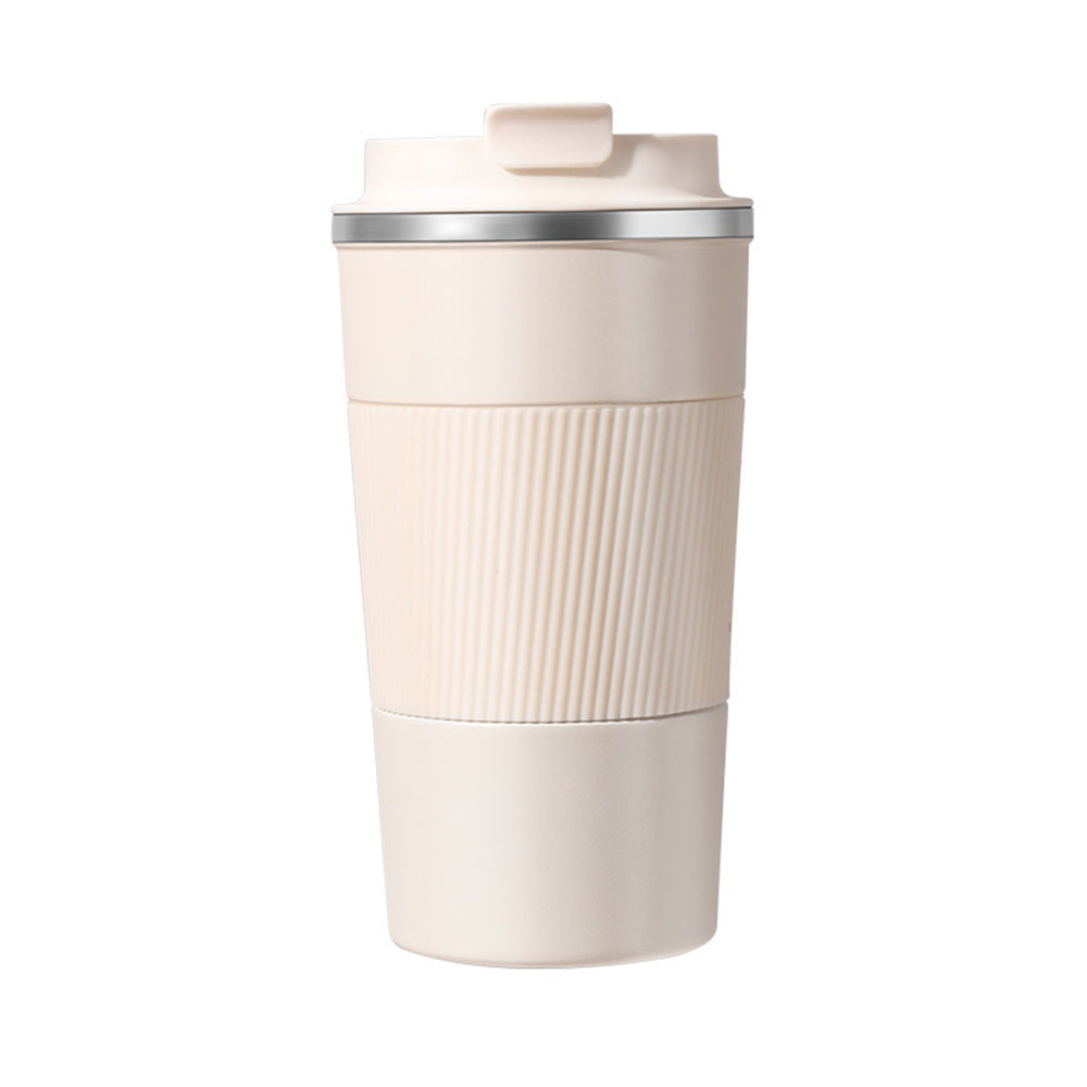 Stainless Steel Vacuum Insulated Coffee Mug Thermal Cup With Splash Proof Sliding Lid-White