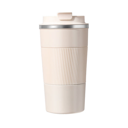 Stainless Steel Vacuum Insulated Coffee Mug Thermal Cup With Splash Proof Sliding Lid-White
