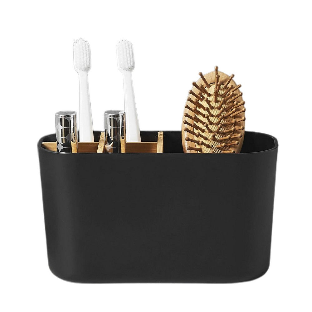 Toothbrush Holders for Bathrooms 5 Slots Bathroom Organizers and Storage-Black