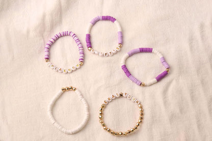 2Pcs Bracelets Set Mid Friendship Inspired Jewelry Gifts For Girls Concert Fans Bracelet-Blue And Purple