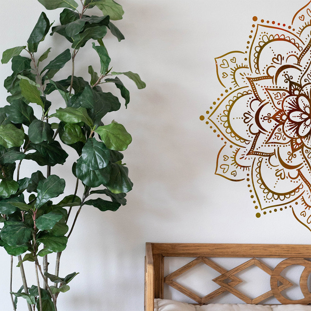 2Pcs Mandala Wall Stickers Lotus Mandala Decals for Walls Flower Wall Sticker Removable Peel and Stick Wall Decals