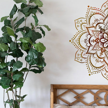2Pcs Mandala Wall Stickers Lotus Mandala Decals for Walls Flower Wall Sticker Removable Peel and Stick Wall Decals