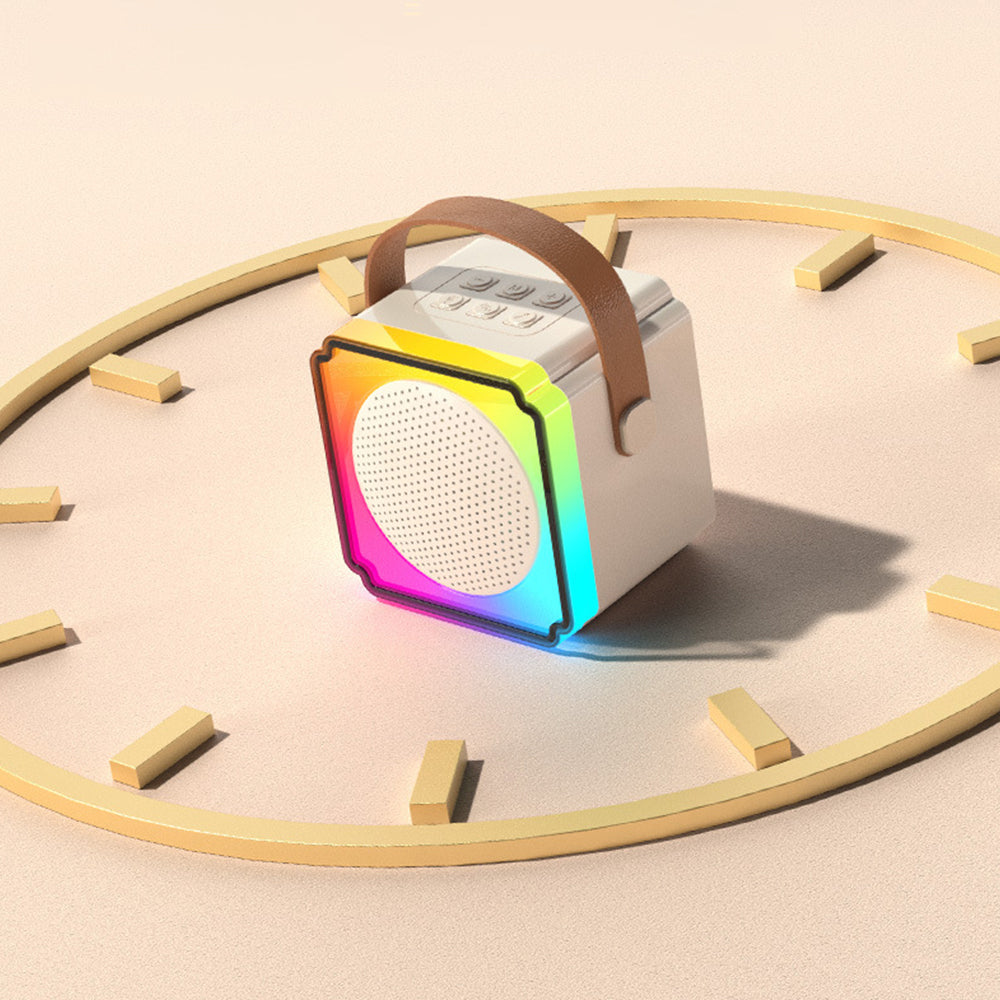 Mini Karaoke Machine with 2 Wireless Microphones Portable Bluetooth Speaker