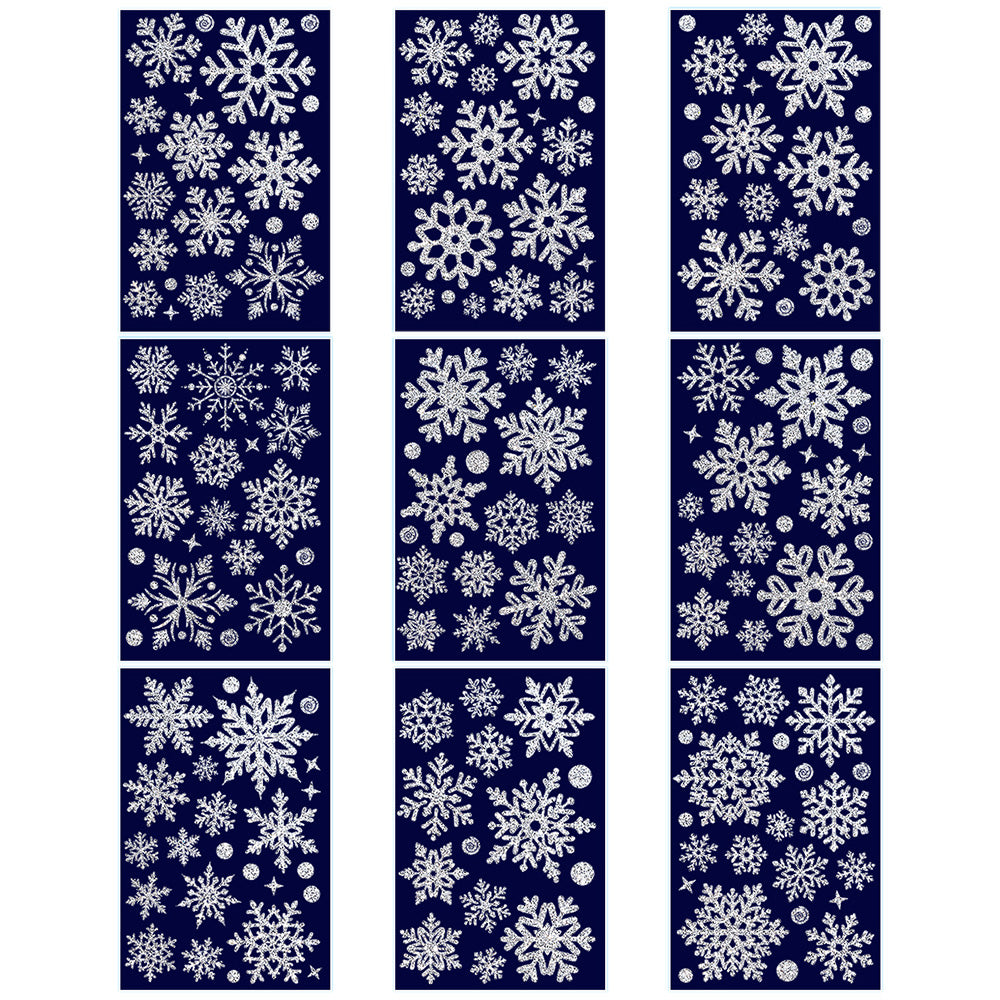 Christmas Window Clings ¨C Snowflakes Static Stickers in Gold and Silver for Holiday Decorations Style 2