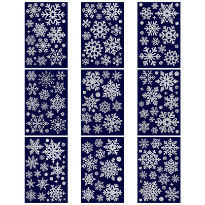 Christmas Window Clings ¨C Snowflakes Static Stickers in Gold and Silver for Holiday Decorations Style 2