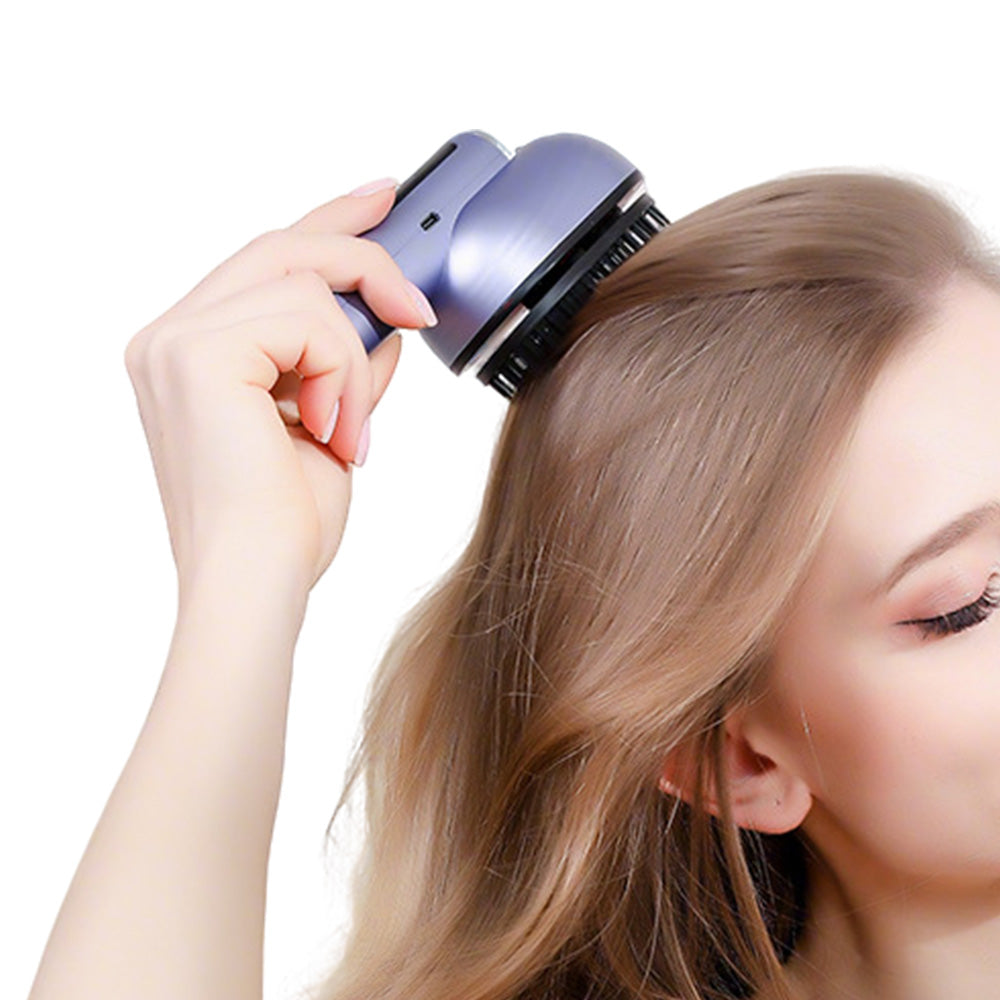 Wireless Electric Hair Comb with Vibration and Oil Mist Spray-Blue