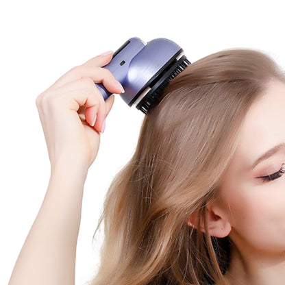 Wireless Electric Hair Comb with Vibration and Oil Mist Spray-Blue