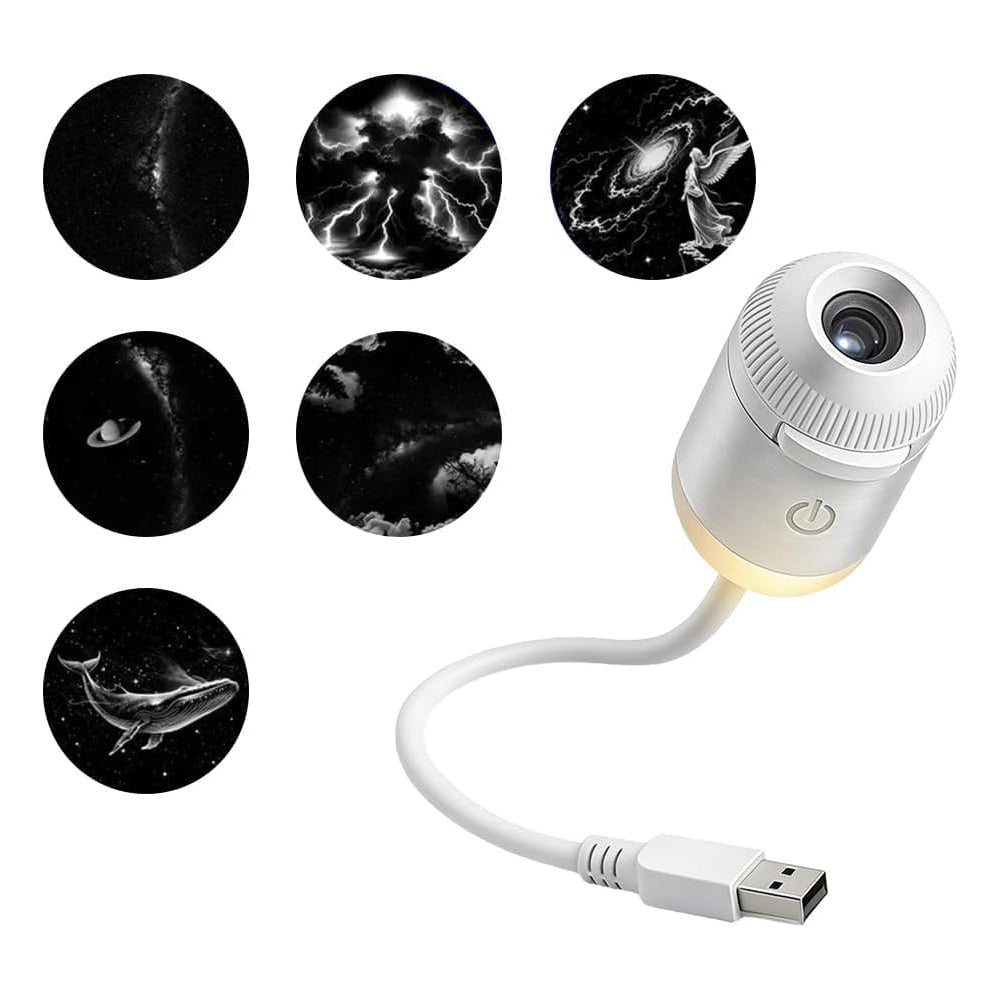 USB Galaxy Projector Night Light Star Projector for Bedroom with Slides-6 Slides