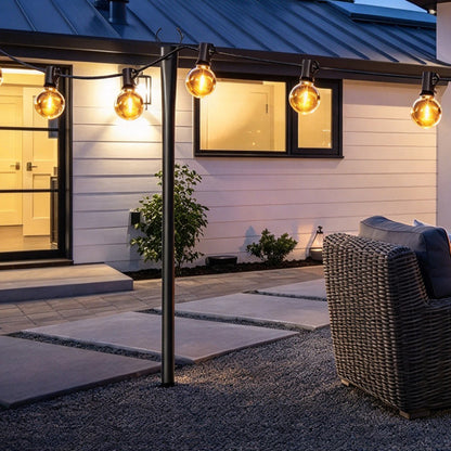 Festoon Light Pole Metal String Light Stand Ground Stake for Garden Outdoor Lights