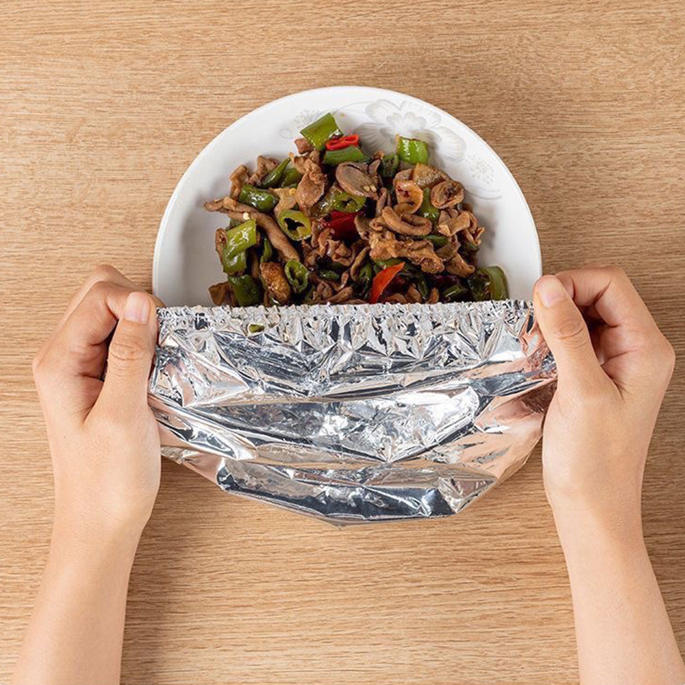 200Pcs Reusable Elastic Aluminum Foil Food Covers