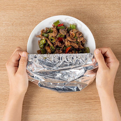 200Pcs Reusable Elastic Aluminum Foil Food Covers