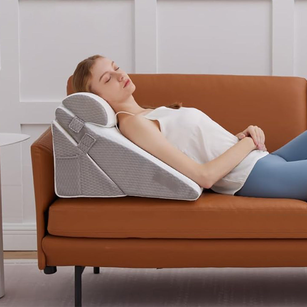 Wedge Pillow Headboard for After Surgery Adjustable Wedge Pillow for Acid Reflux Relief