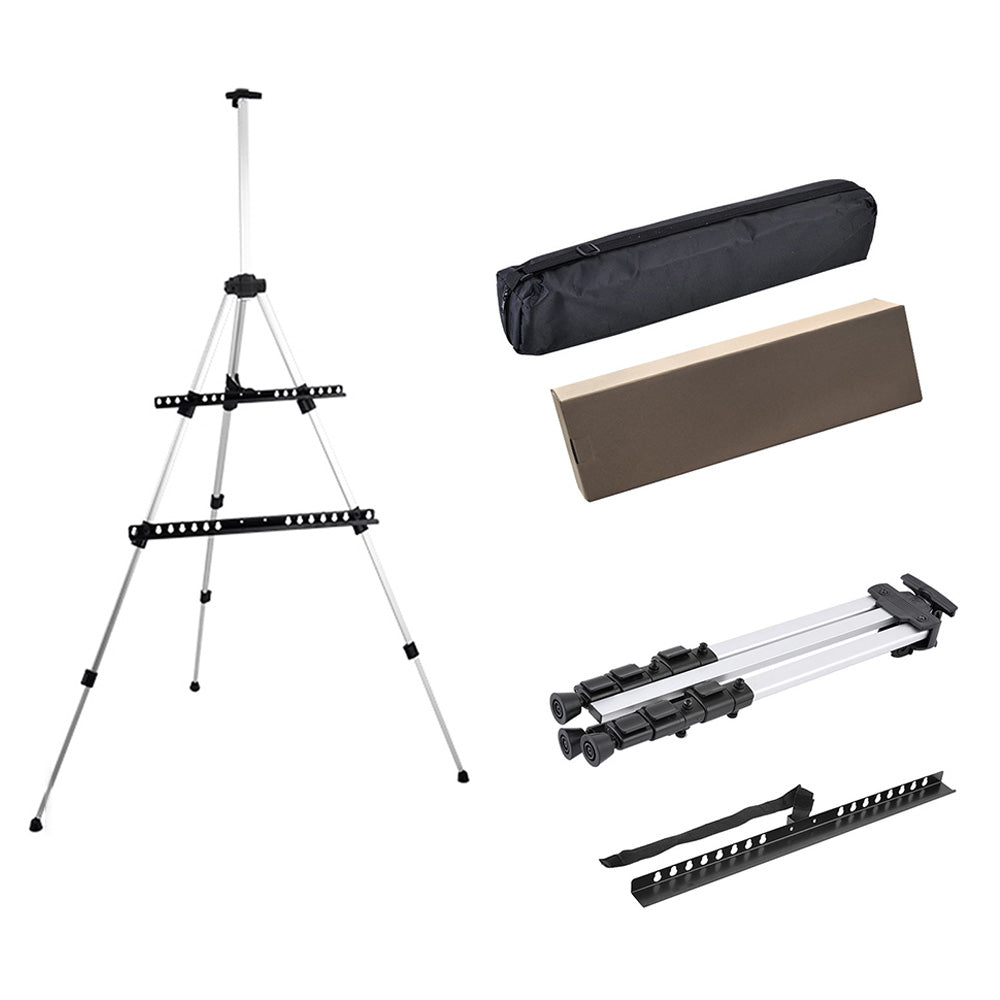 168cm Adjustable Art Painting Easel Stand Aluminum Metal Tripod for for Table-Top Floor Drawing and Displaying