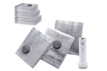 9 Piece Vacuum Bags with Rechargeable Air Pump