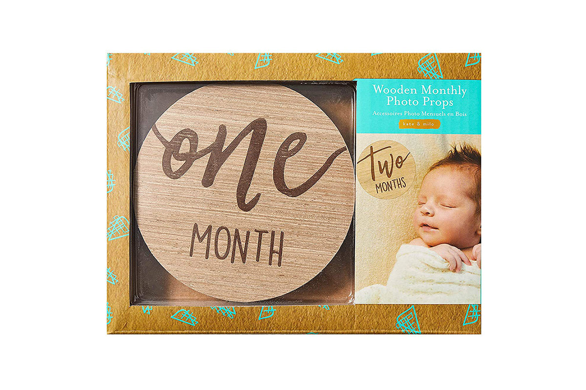 12Pcs 10CM Wooden Milestone Cards For Kids Announcement And Milestone