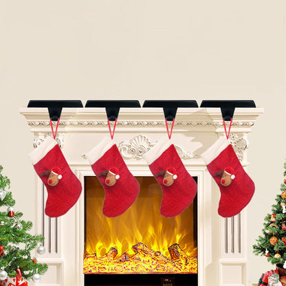 Set of 4 Metal Christmas Stocking Holders for Mantle Table and Window Display