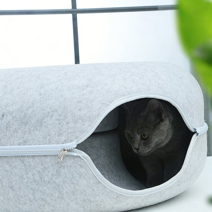Cat Tunnel Bed Felt Circular Cat Cave