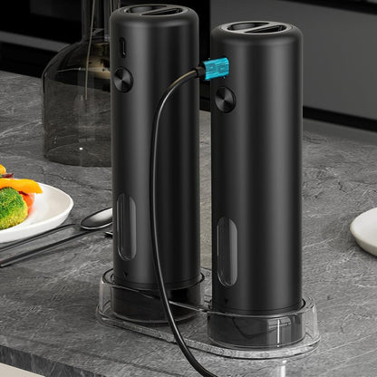 2 Piece Rechargeable Electric Salt Pepper Grinders