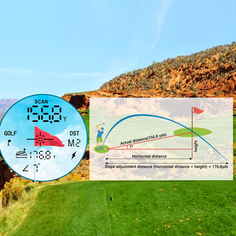 1200Yard Golf Laser Rangefinder Magnetic Mount Distance Measuring Tool with Flag Pole Locking Vibration