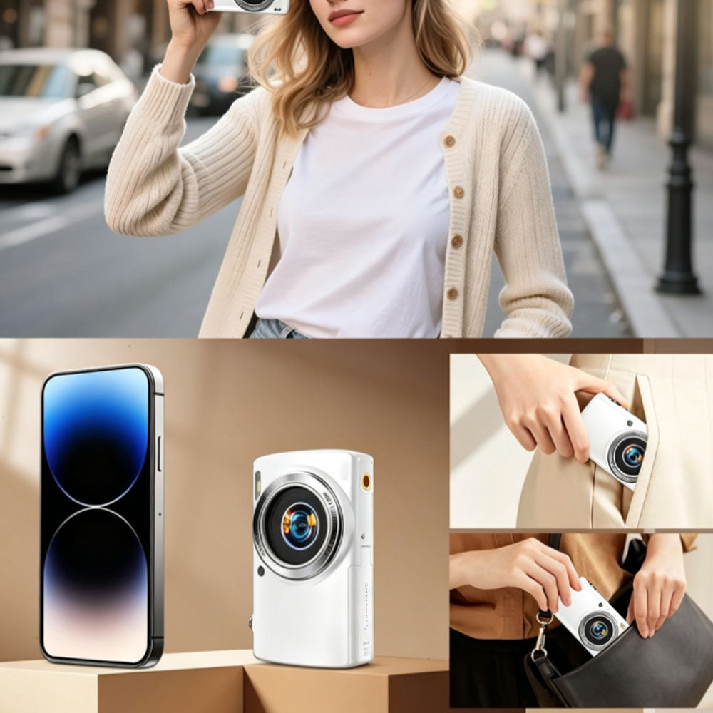 8K Dual Lens Digital Camera - Whitw