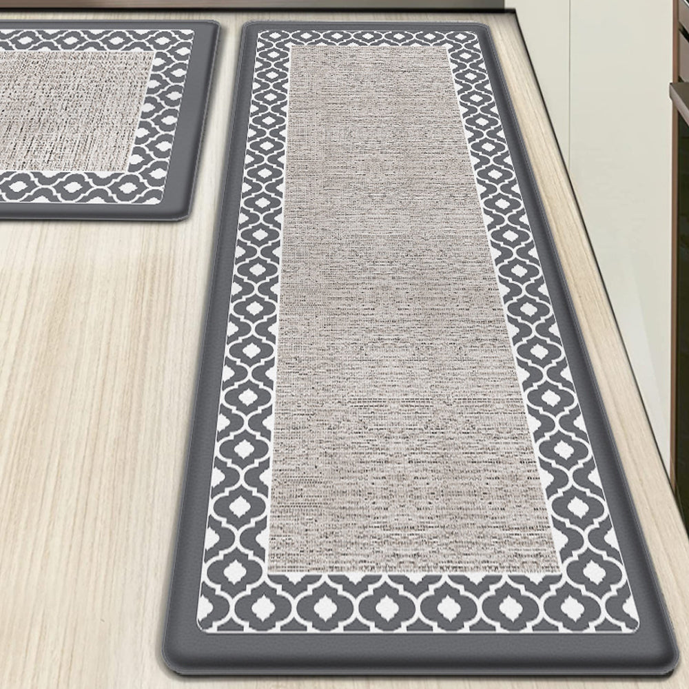Anti-fatigue Kitchen Floor Mat Non-Slip PVC Standing Rug-Grey