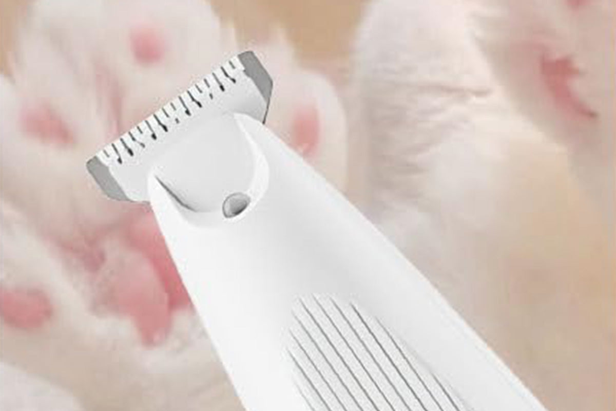 Electric Dog Paw Trimmer with LED Light Digital Display Dual Speed Pet Groomer-White