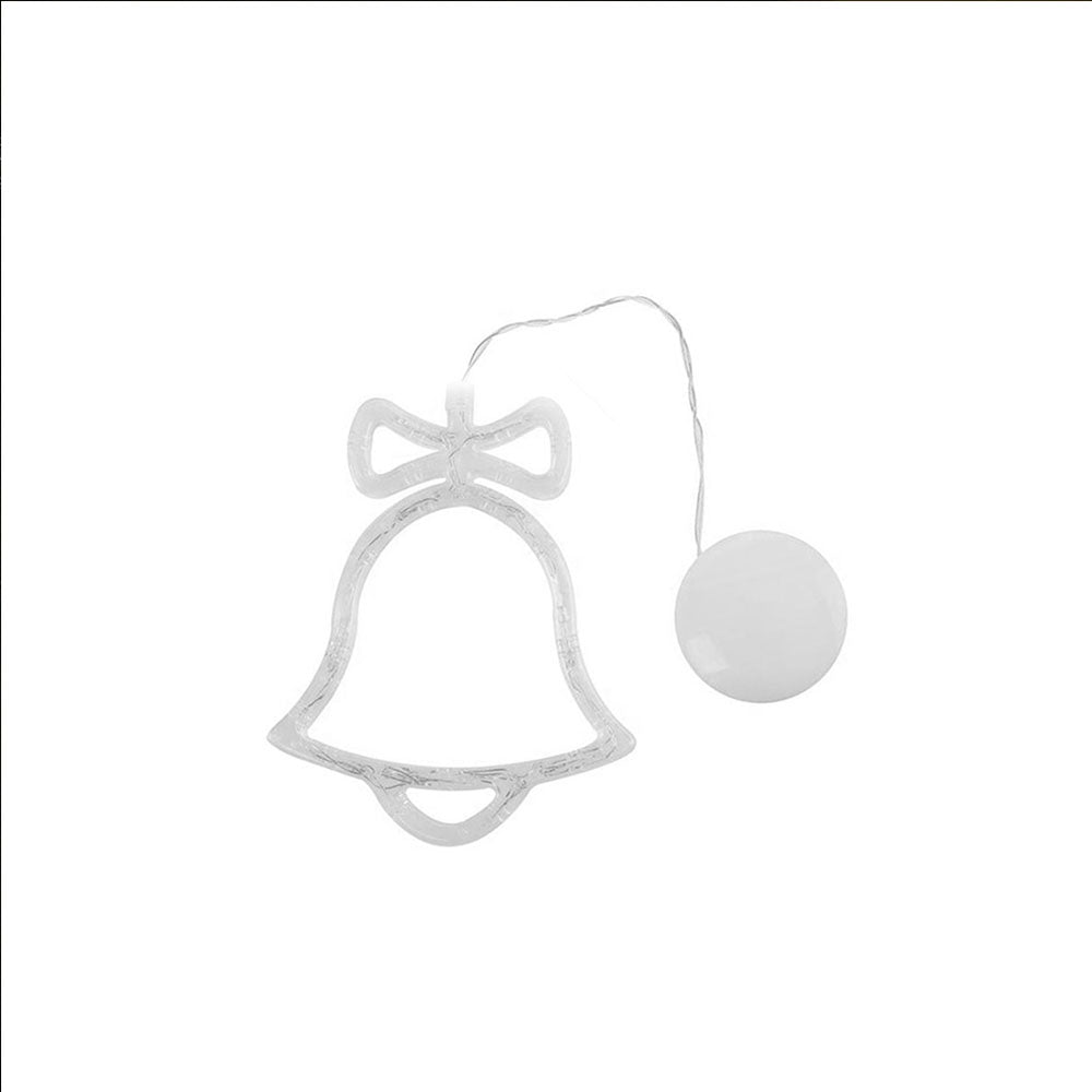 8PCS Christmas String Lights Hanging Window Indoor Outdoor Lights with Suction Cup for Xmas Party Decoration -Bell