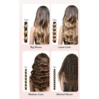 Heatless Curls Overnight 2 Sizes of Soft Hair Rollers with Scrunchies and Clips-Black