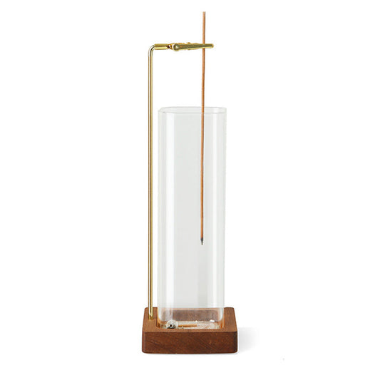 Anti-Ash Incense Holder  Glass Incense Burner with Wooden Base Meditation Yoga Spa Room Decor