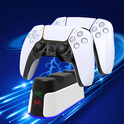 Dual PS5 Controller Fast Charging Dock with RGB Lights