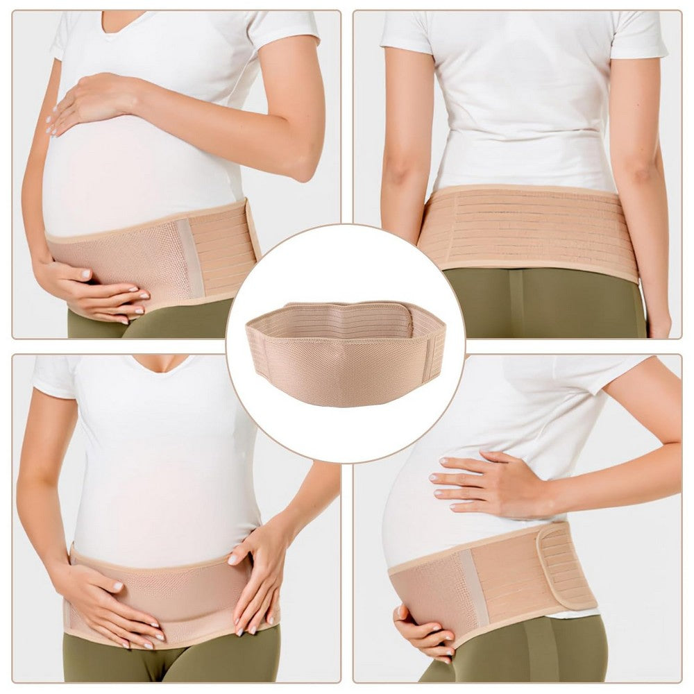 Maternity Belt Pregnancy Belly Band for Back Pain Relief Abdominal Support-Khaki