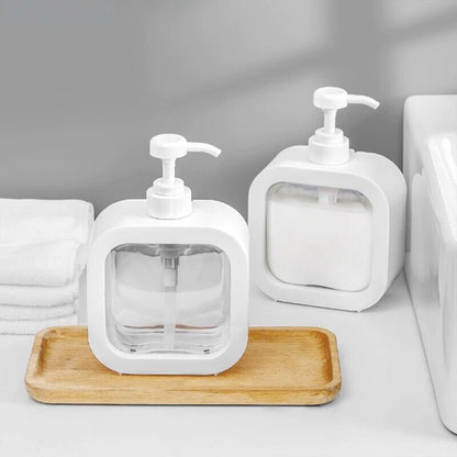 2Pcs Soap Dispenser 300/500ML Clear Empty Pump Lotion Bottles Portable Soap Dispensers Pressing Refillable Liquid Container