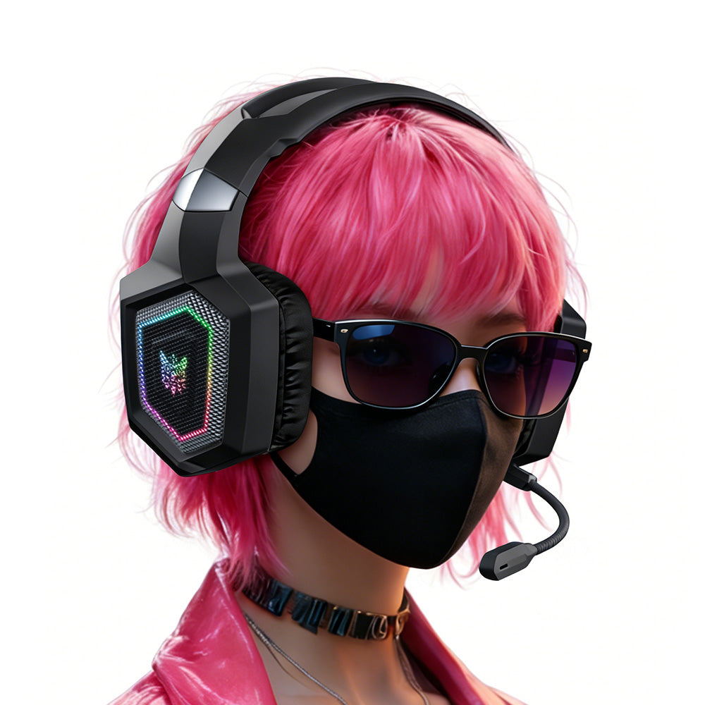 2.4GHz Wireless Gaming Headset with Flip Microphone for PC-Black
