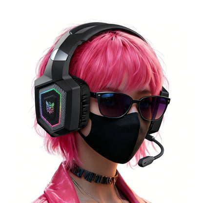 2.4GHz Wireless Gaming Headset with Flip Microphone for PC-Black
