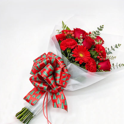 12Pcs Assorted Christmas Festive Ribbon Bows for Gift Wrapping Hamper Decoration