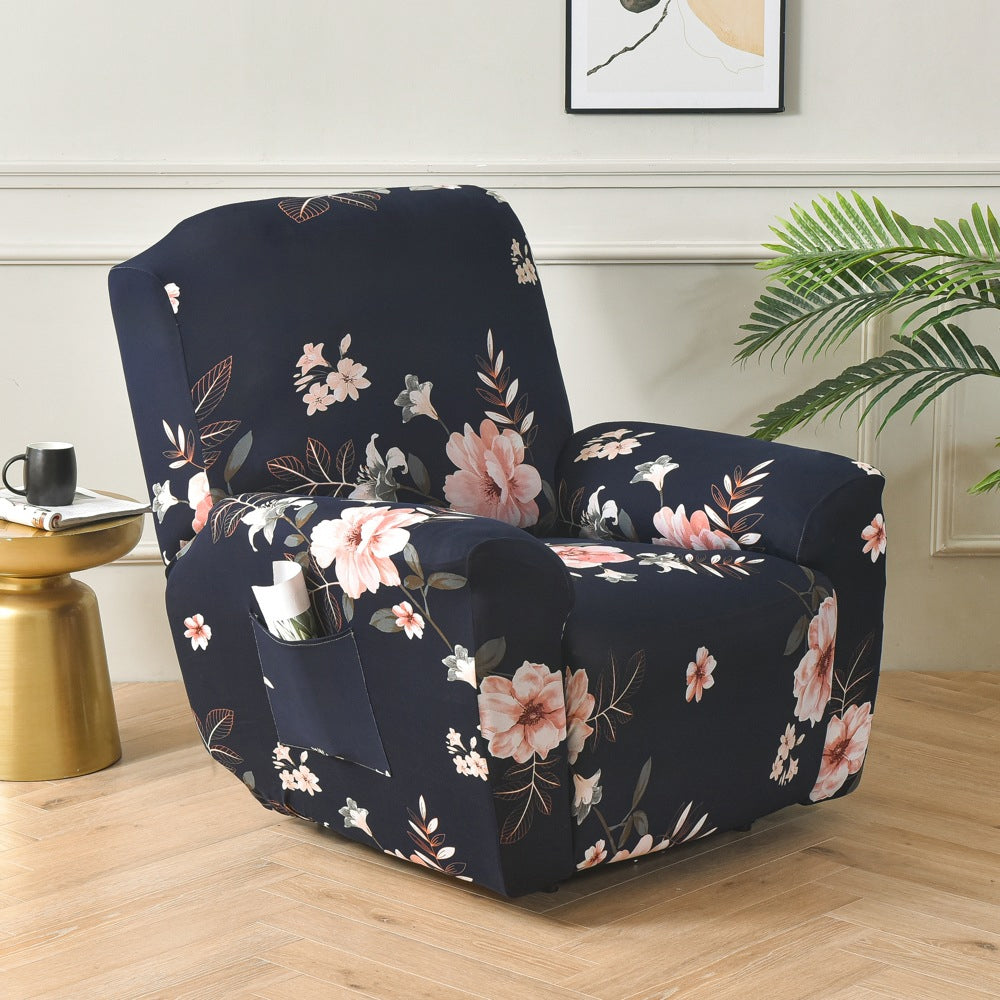 4-Piece Set Printed Recliner Chair Protector Cover Stretch  Sofa Couch Slipcover Style 2