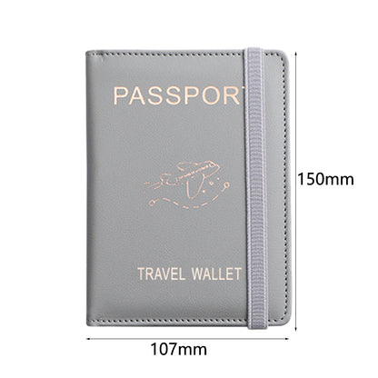 RFID Blocking Passport Holder Travel Passport Wallet Card Holder Gray