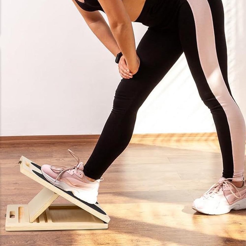 5 Angle Adjustable Calf Stretcher Slant Board Wood Balance Board for Home Gym