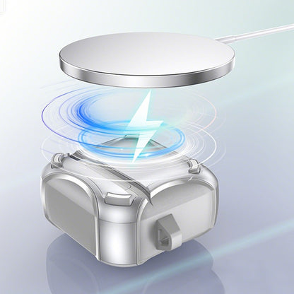Protective Case For AirPods With Stand Support MagSafe Wireless Charging-Silver