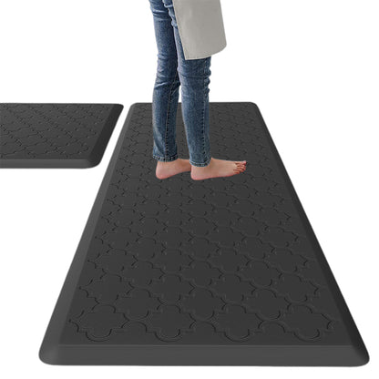 Anti Fatigue Cushioned PVC Floor Mat for Kitchen and Office-Black