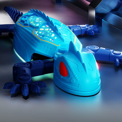 Remote Control Wall Climbing Gecko Toy with LED Lights - Blue