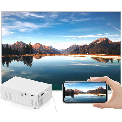 1080P Mini Projector Full HD Portable Video Projector Home Theater Movie-White