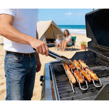 BBQ Sausage Roller Rack Stainless Steel Barbecue Sausages Roller Rack for Party
