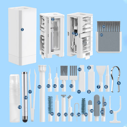 32-in-1 Keyboard Cleaning Kit Multi-Function Brush Tool for Laptop Computer Screen Earbuds Camera Phone